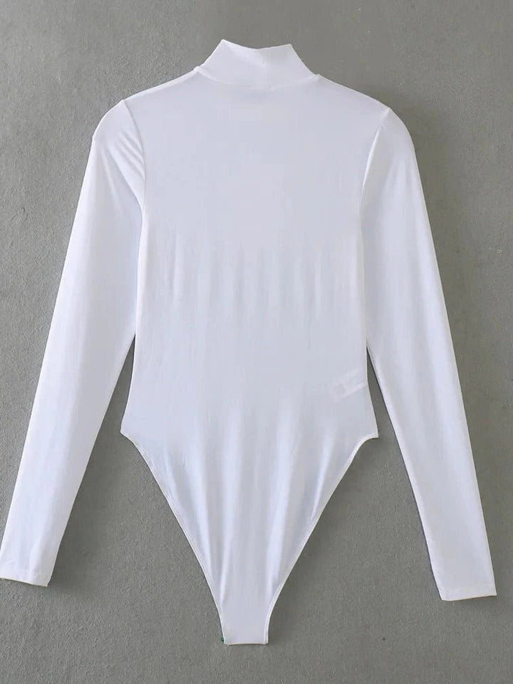 Långärmad Bodysuit - Hög Krage