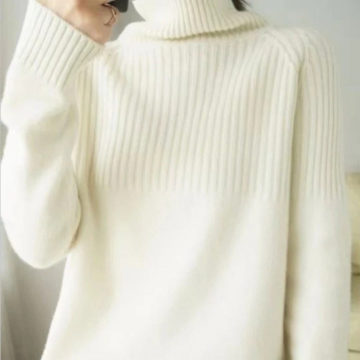 Kvinnors Cashmere Tröja Med Hög Krage