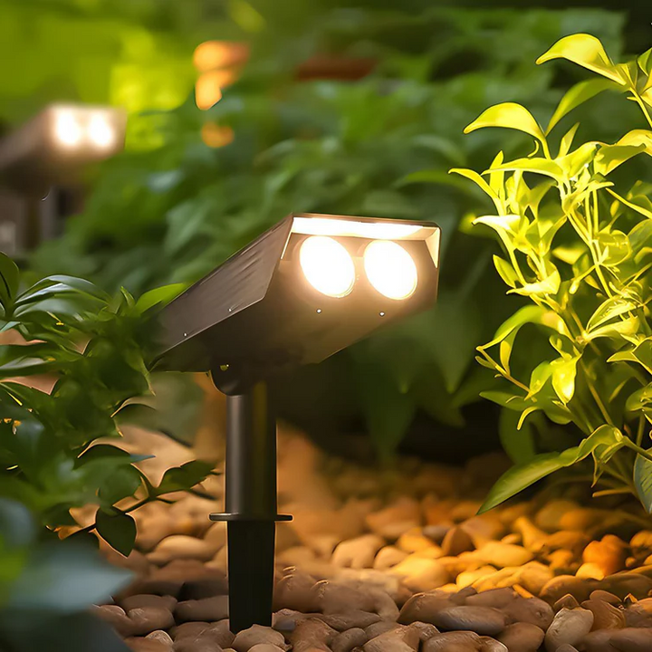 Vattentät LED Solarbelysning Multi-zoom Spot Light Landskapsbelysning RGB