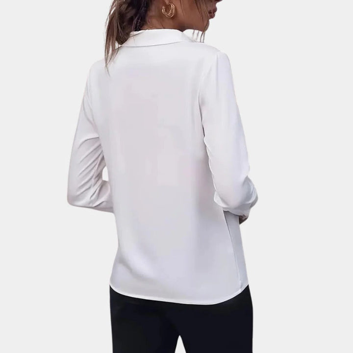 Elegant Enfärgad Blus för Damer