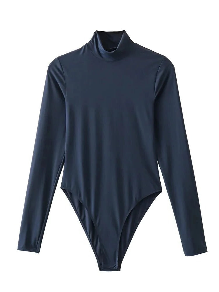 Långärmad Bodysuit - Hög Krage