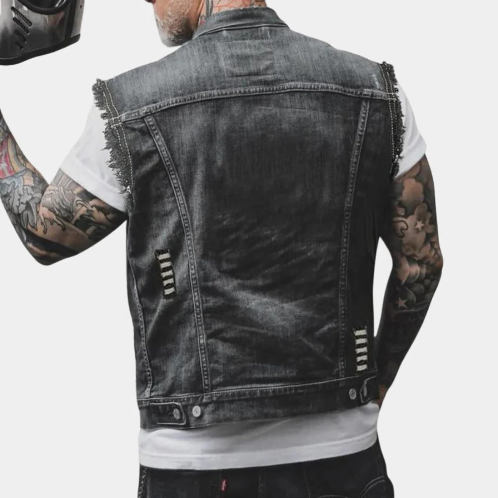 Retro Denim Väst För Män