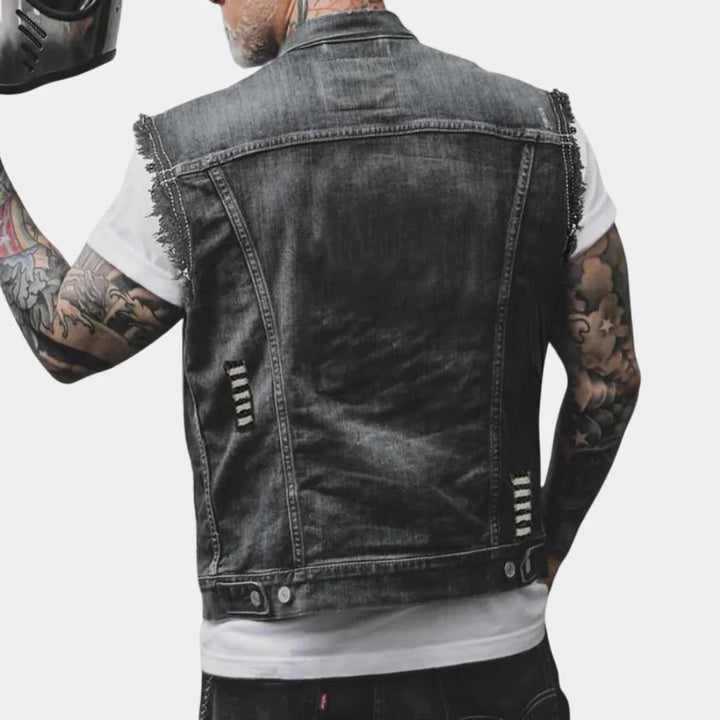 Retro Denim Väst För Män
