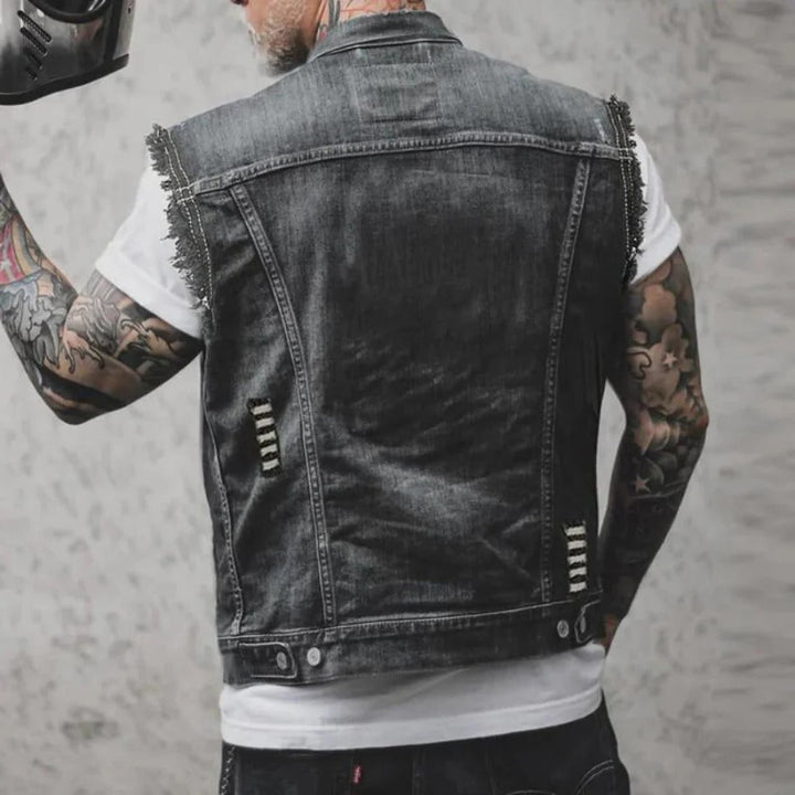 Retro Denim Väst För Män