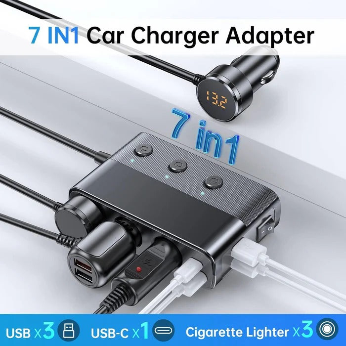 7-i-1 Bil Cigarette Lighter Adapter