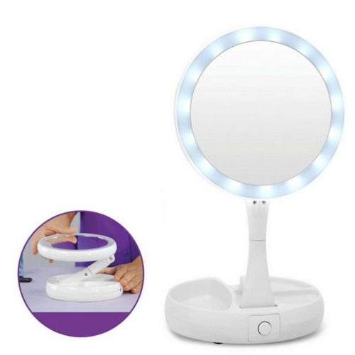 LED Fällbar Sminkspegel