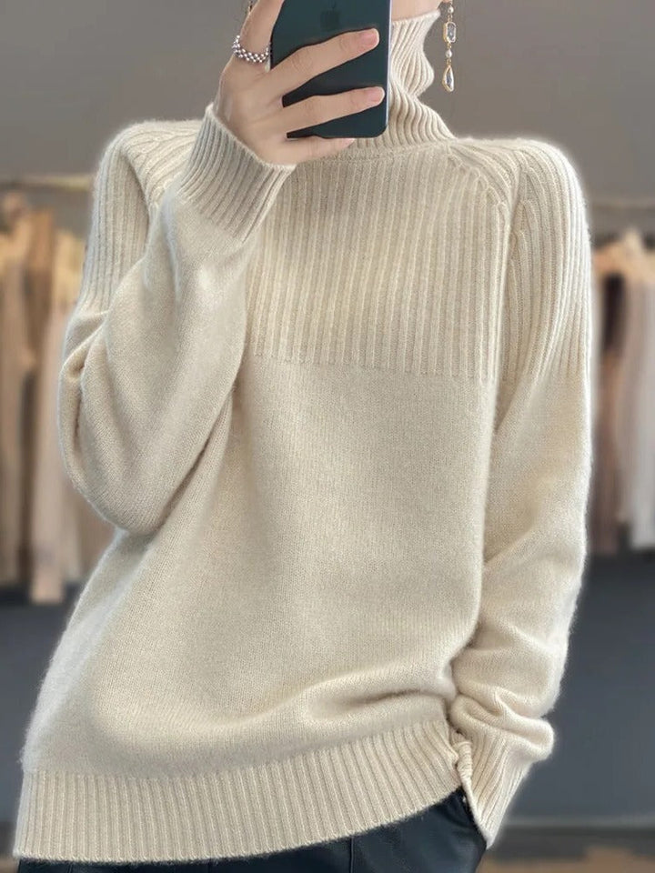Kvinnors Cashmere Tröja Med Hög Krage