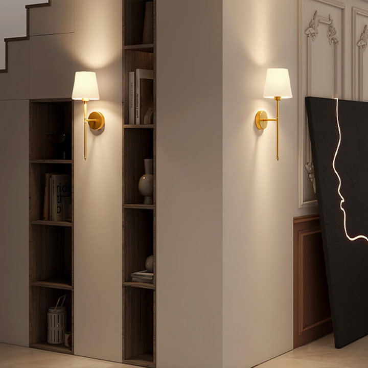 Trådlös Tyg Vägglampa (SET AV 2 + 2 GLÖDLAMPOR GRATIS)