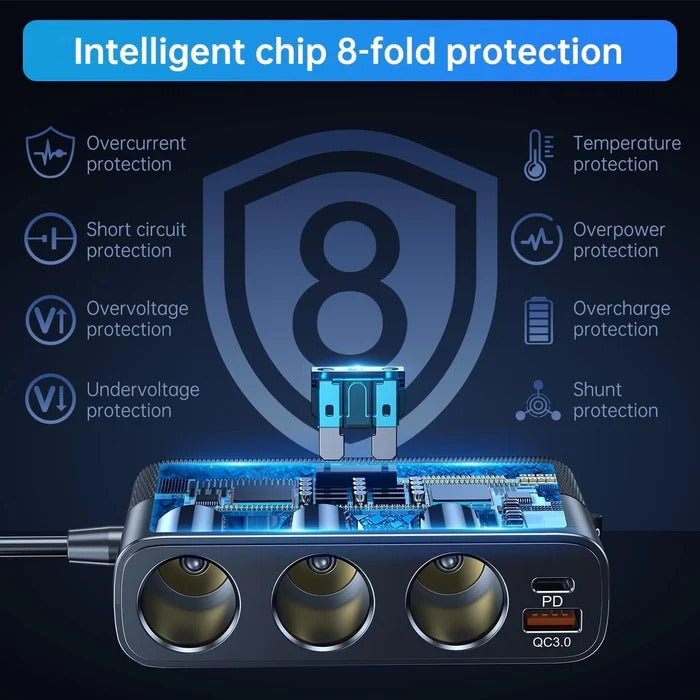 7-i-1 Bil Cigarette Lighter Adapter