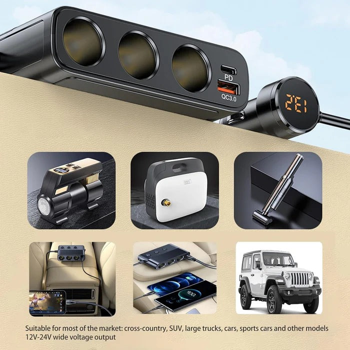 7-i-1 Bil Cigarette Lighter Adapter