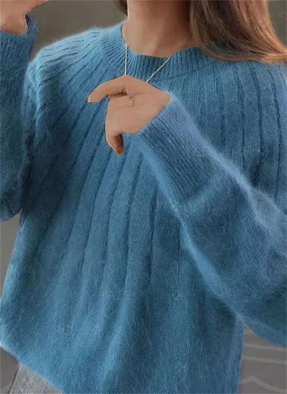 Mjuk Cashmere Stickad Tröja för Damer - Varm och Lyxig