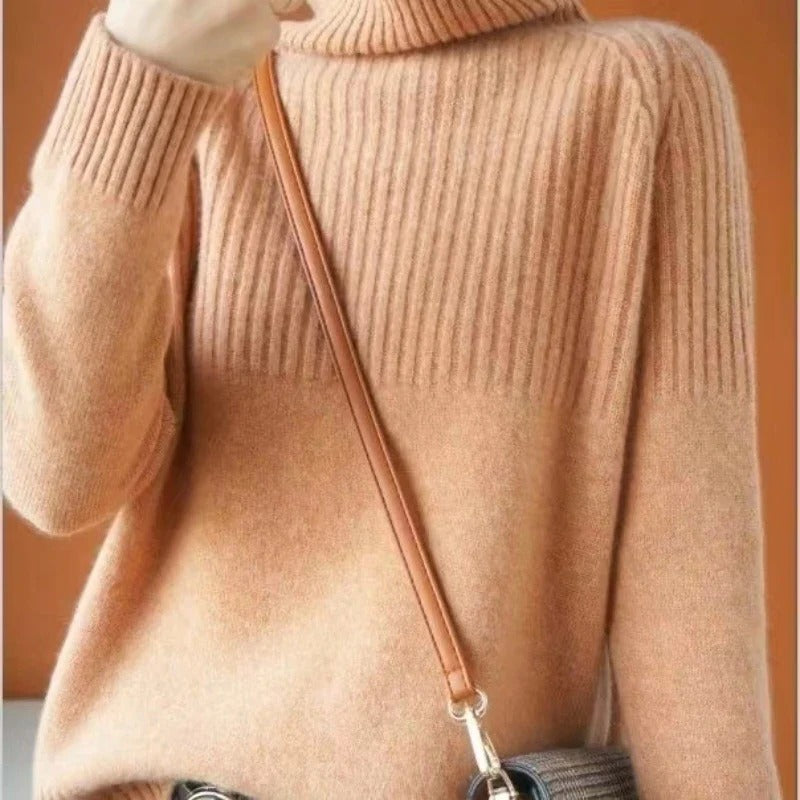 Kvinnors Cashmere Tröja Med Hög Krage