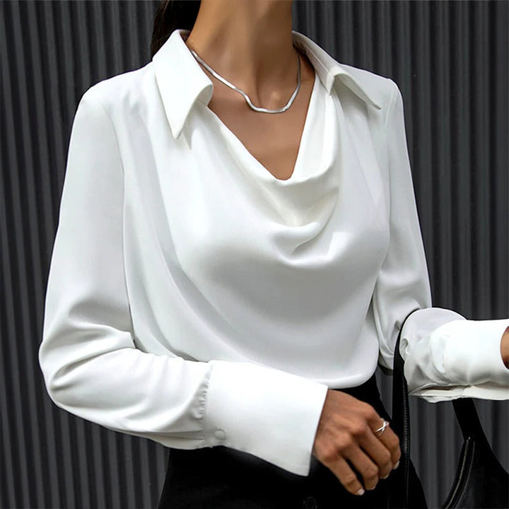 Elegant Silkesblus För Kvinnor