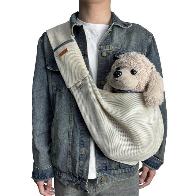 Lättviktig &amp; Andningsbar Crossbody Hundslingaxelväska