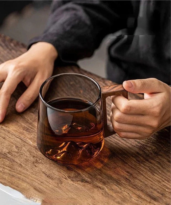 Elegant Glas Kopp med Handtag