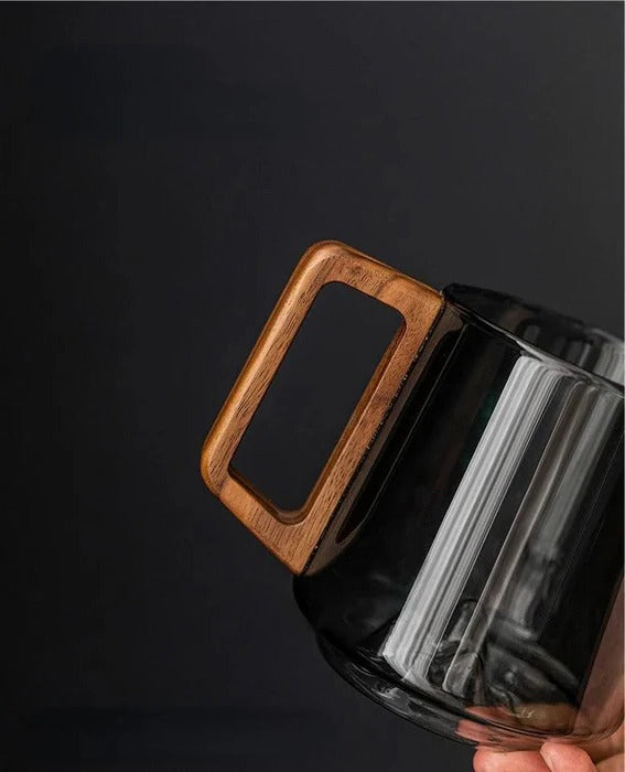 Elegant Glas Kopp med Handtag