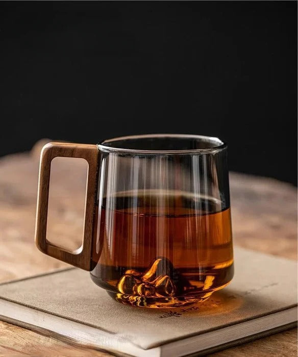 Elegant Glas Kopp med Handtag