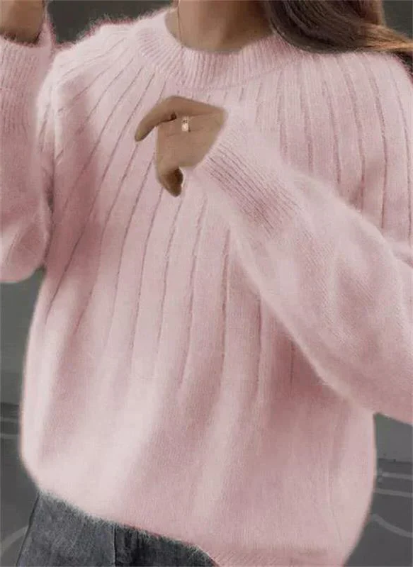 Mjuk Cashmere Stickad Tröja för Damer - Varm och Lyxig