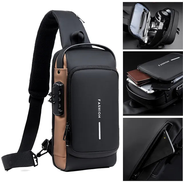 Anti-Tjuv Crossbody Ryggsäck
