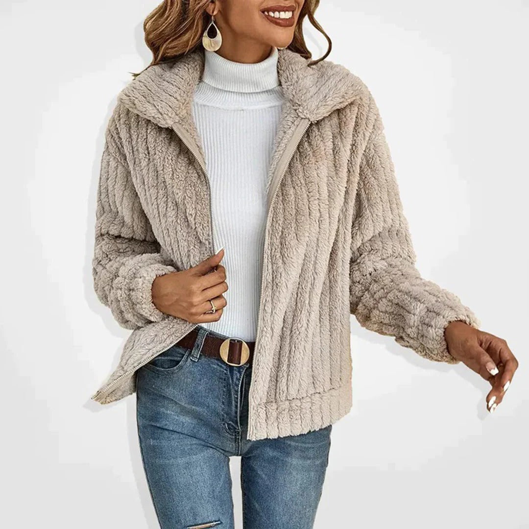 Kvinnors Långa Eleganta Fleece Cardigan