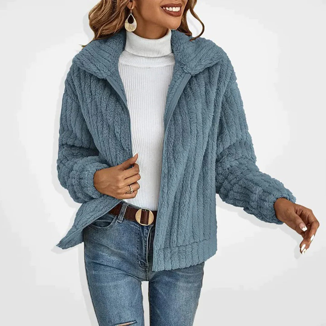Kvinnors Långa Eleganta Fleece Cardigan
