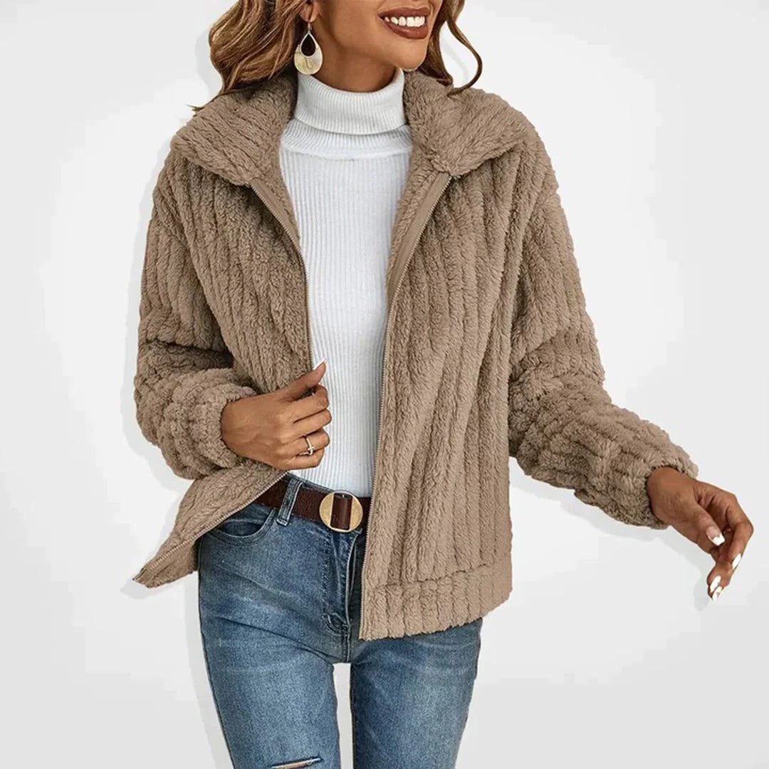 Kvinnors Långa Eleganta Fleece Cardigan