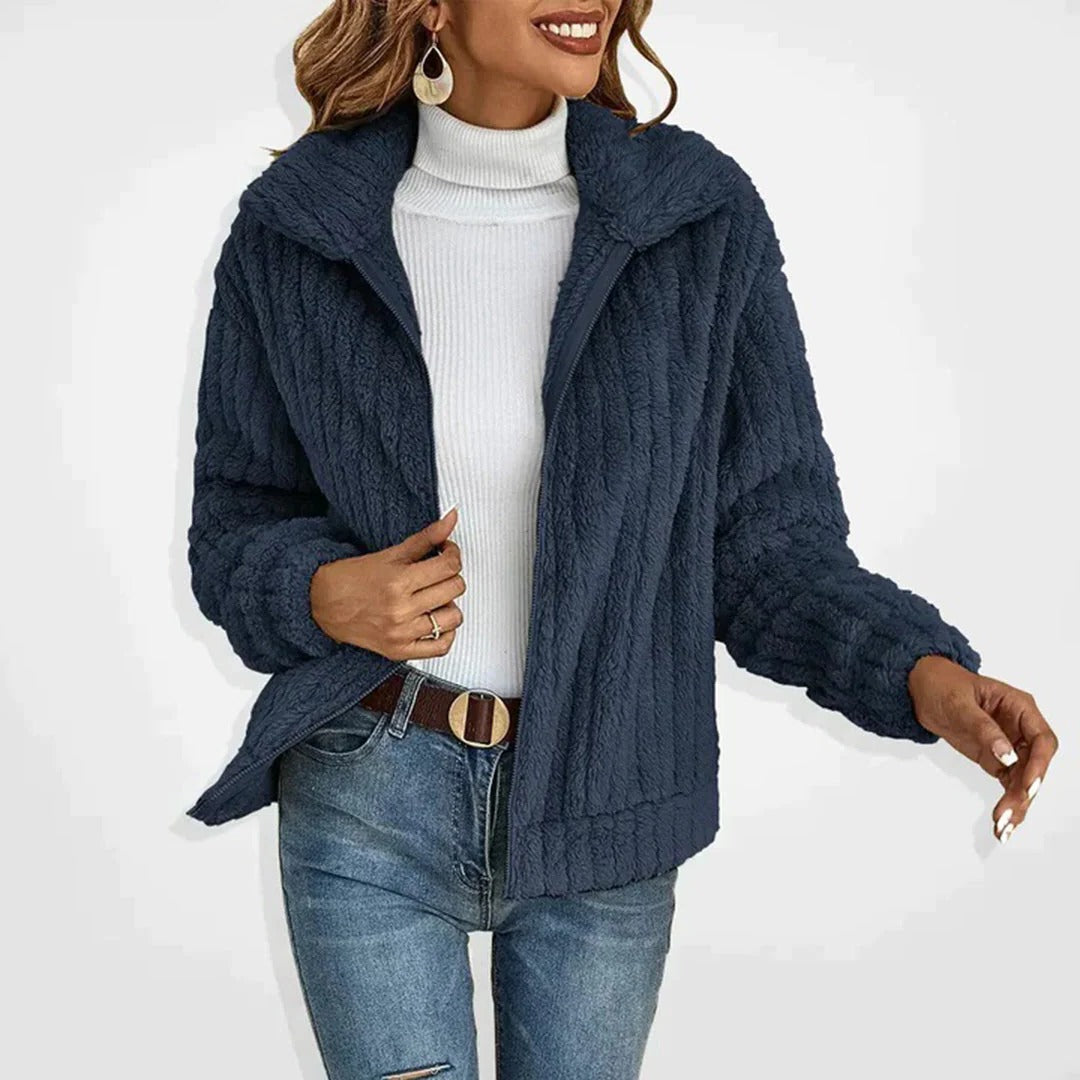 Kvinnors Långa Eleganta Fleece Cardigan