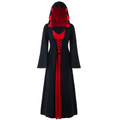 Officiell Medeltida Klänning Vampyr Häxa För Kvinnor Snörad Huva Kappa Robe