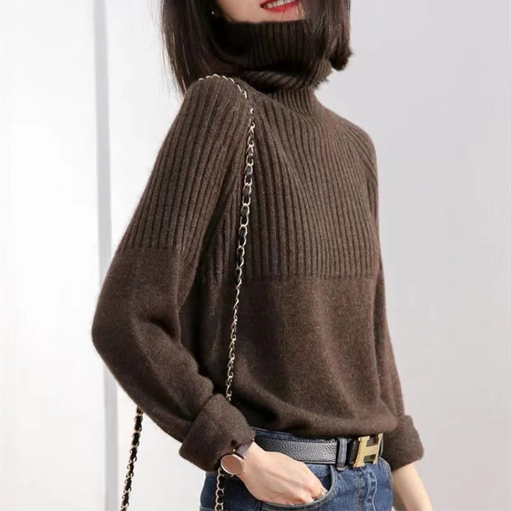 Kvinnors Cashmere Tröja Med Hög Krage