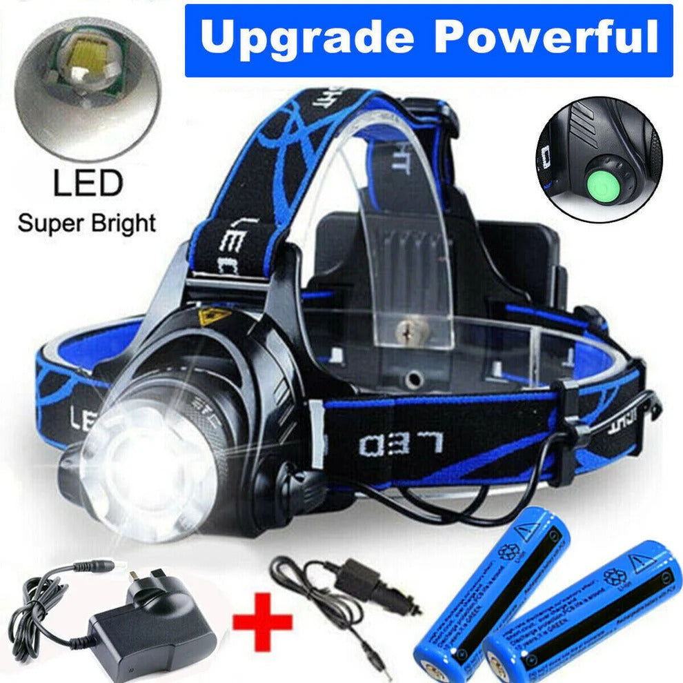 990000LM Uppladdningsbar LED-huvudlampa