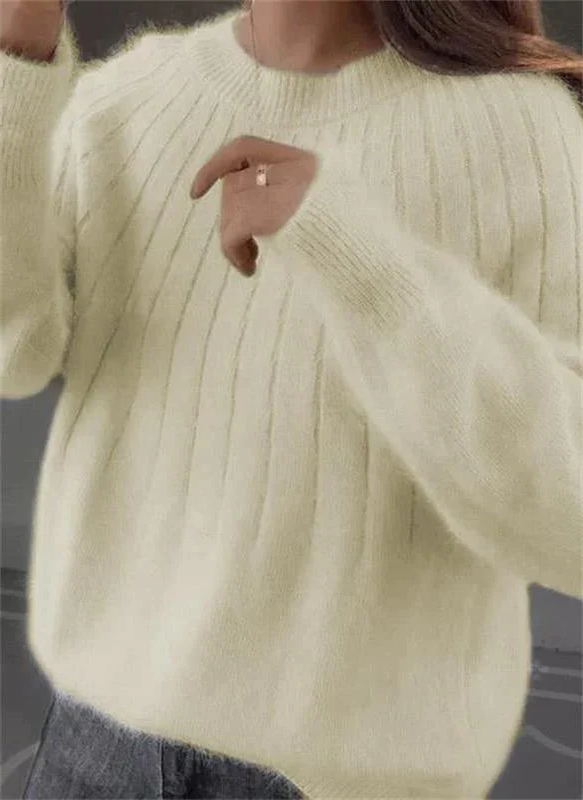 Mjuk Cashmere Stickad Tröja för Damer - Varm och Lyxig