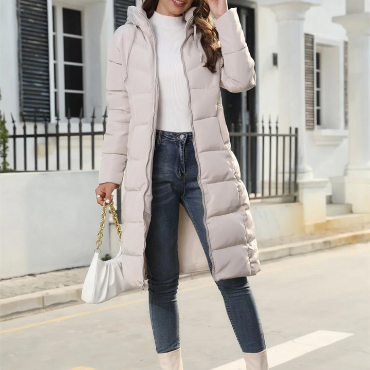 Hooded, long, down jacket, ladies&