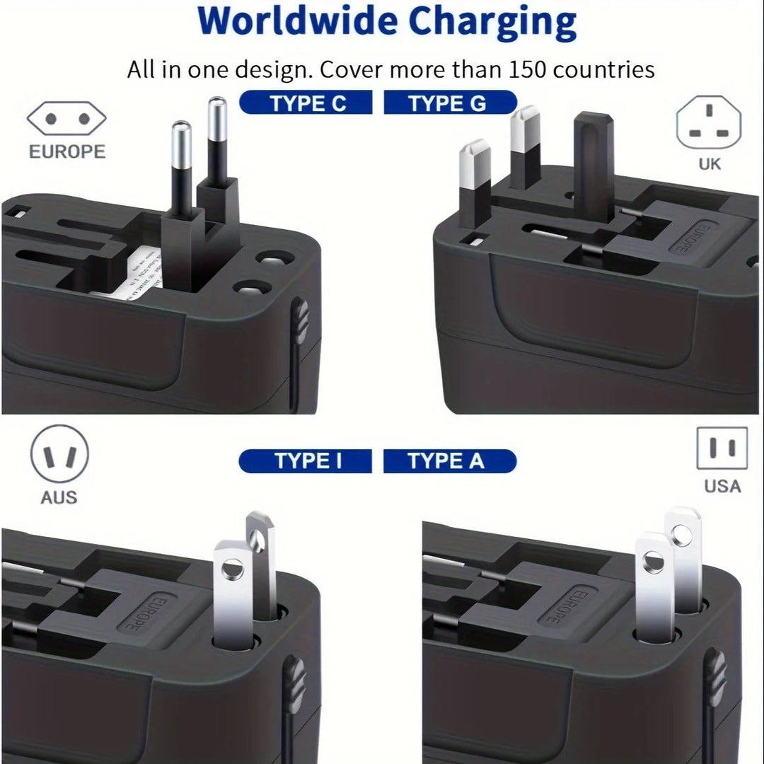 Världsomspännande Reseadapter med Dubbel USB-laddningsport