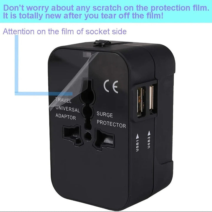 Världsomspännande Reseadapter med Dubbel USB-laddningsport