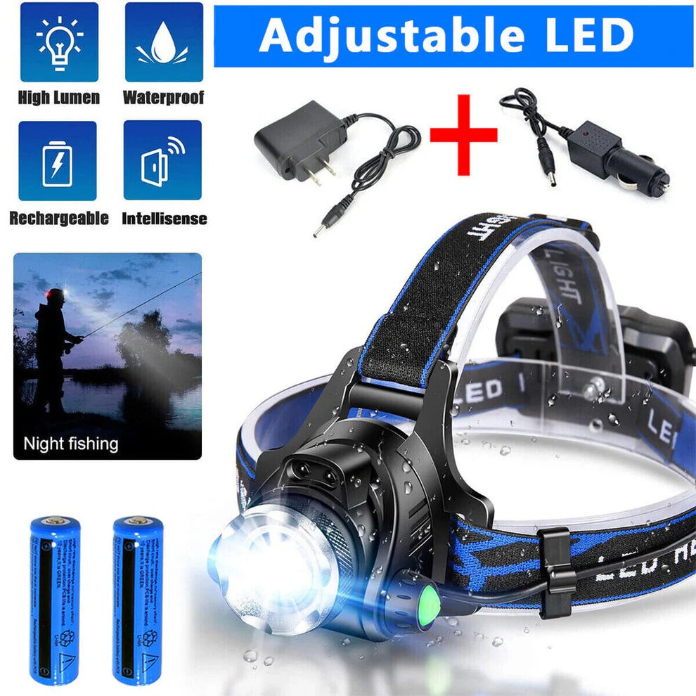 990000LM Uppladdningsbar LED-huvudlampa