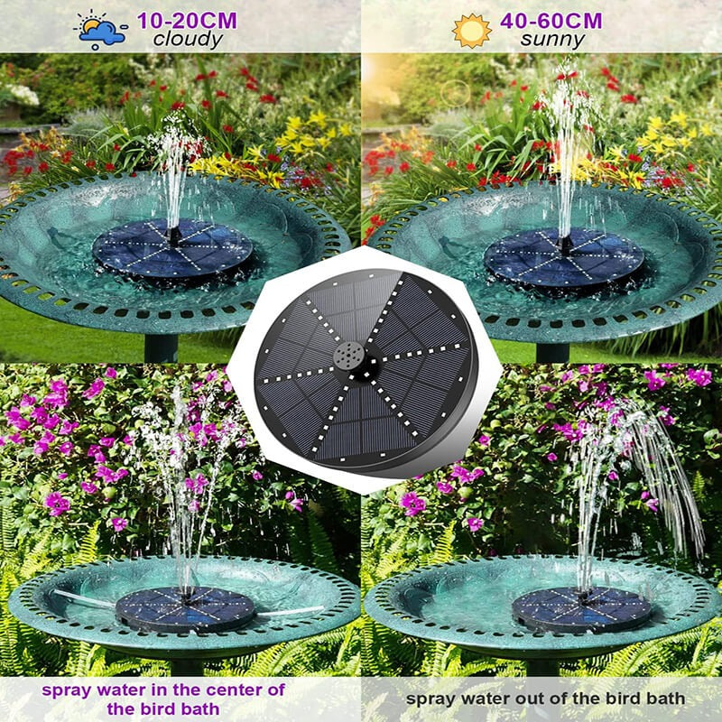 Solfontän med 60 LED-lampor