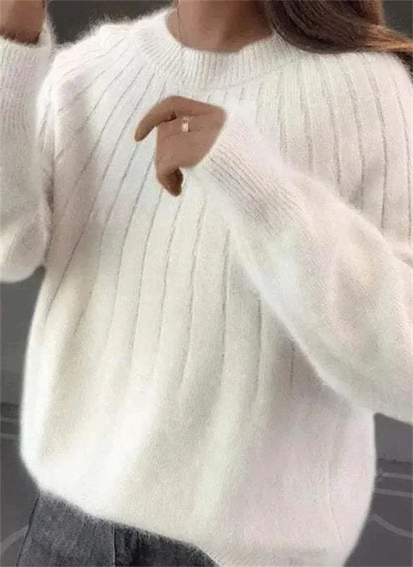 Mjuk Cashmere Stickad Tröja för Damer - Varm och Lyxig