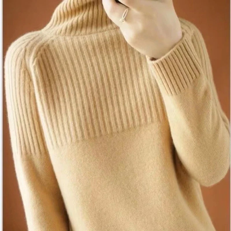 Kvinnors Cashmere Tröja Med Hög Krage