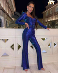 Paljett långärmad jumpsuit