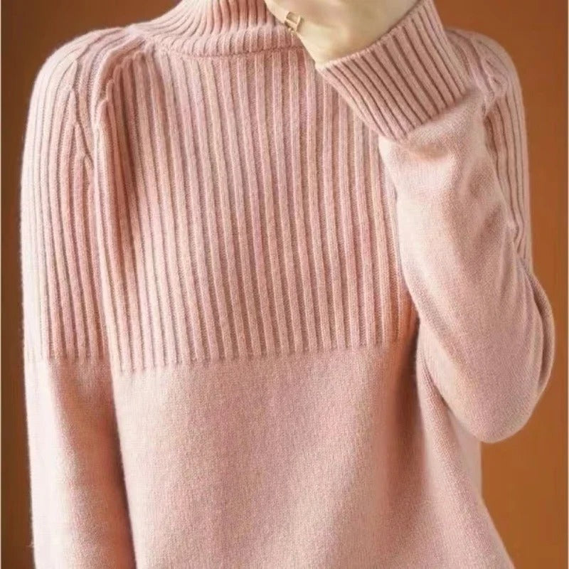 Kvinnors Cashmere Tröja Med Hög Krage