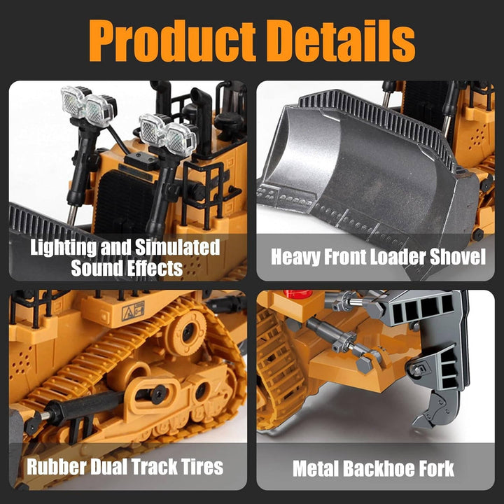 4WD Fjärrstyrd Grävmaskin Bulldozer Dumper