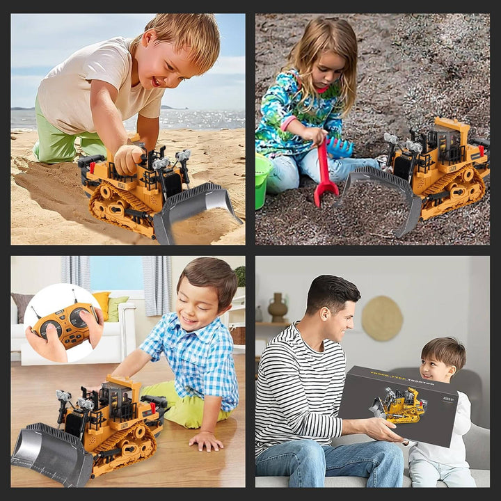 4WD Fjärrstyrd Grävmaskin Bulldozer Dumper