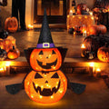 2 Pcs 3ft Halloween Fällbar Belyst In/Utomhus Pumpa Trädgårdsdekoration