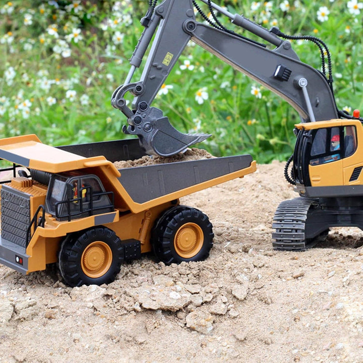 4WD Fjärrstyrd Grävmaskin Bulldozer Dumper
