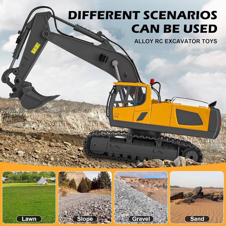 4WD Fjärrstyrd Grävmaskin Bulldozer Dumper