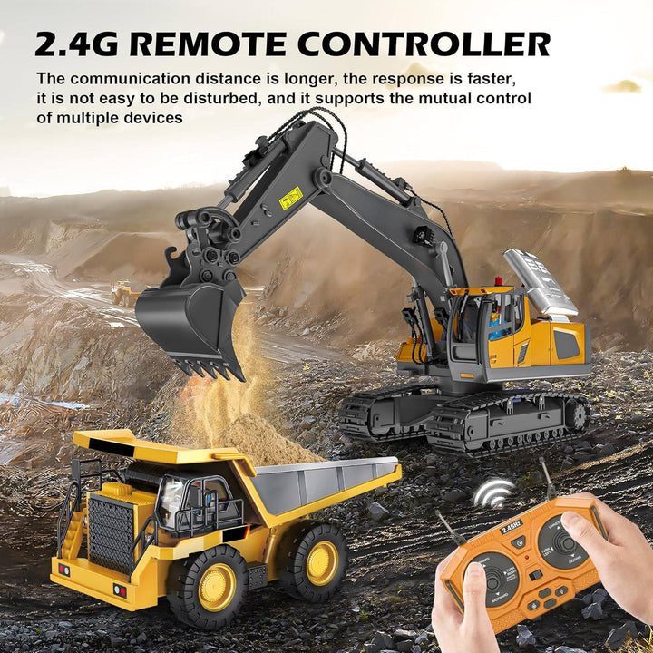 4WD Fjärrstyrd Grävmaskin Bulldozer Dumper
