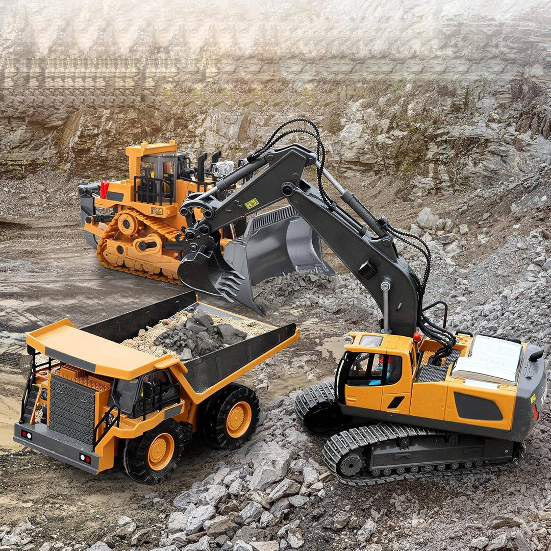 4WD Fjärrstyrd Grävmaskin Bulldozer Dumper