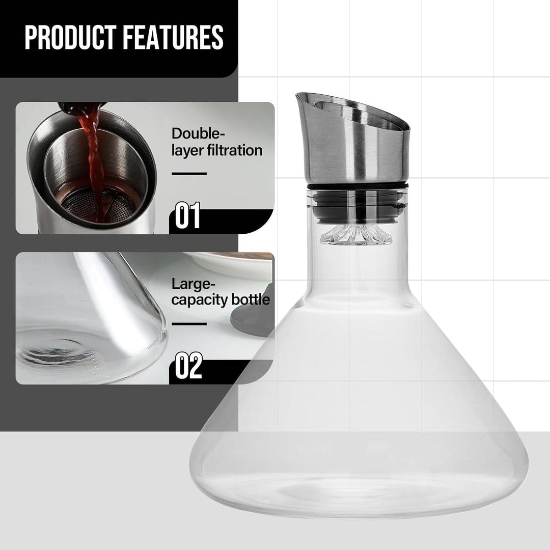 Kristallglas Vin Dekanter Aerator Karaff