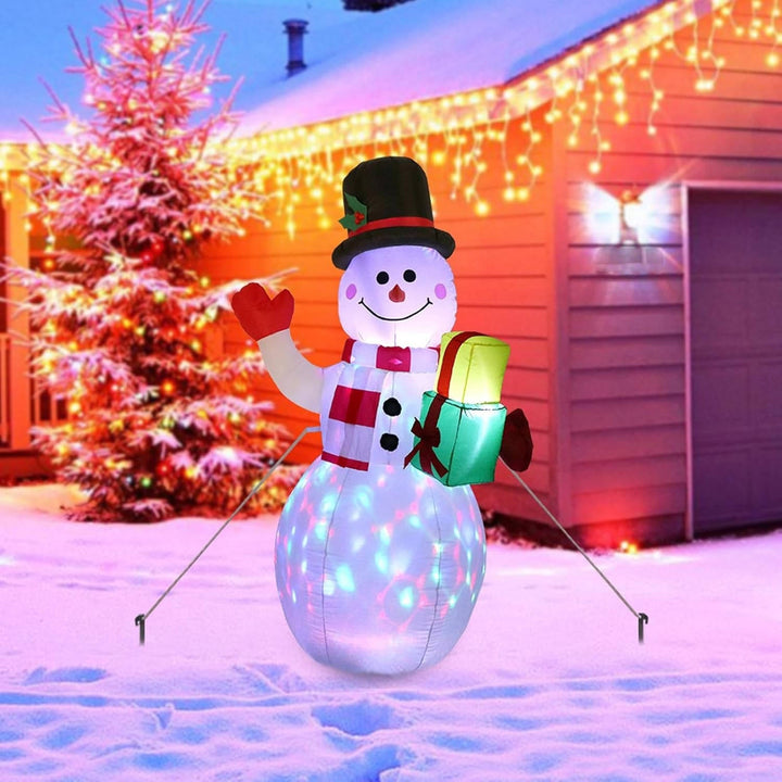 Utomhus Juldekorationer Uppblåsbar Snögubbe med LED-lampor