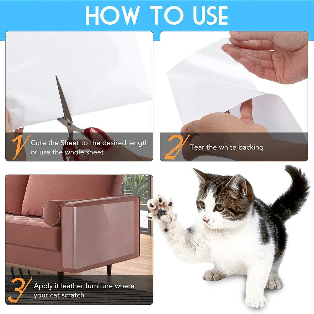 8PC Kattklös Möbelskydd Skydd för Klösmatta Anti-Scratch Soffskydd Pads